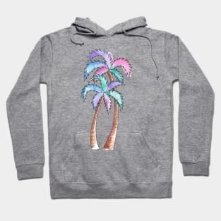 Summer Watercolor Palm Trees Hoodie